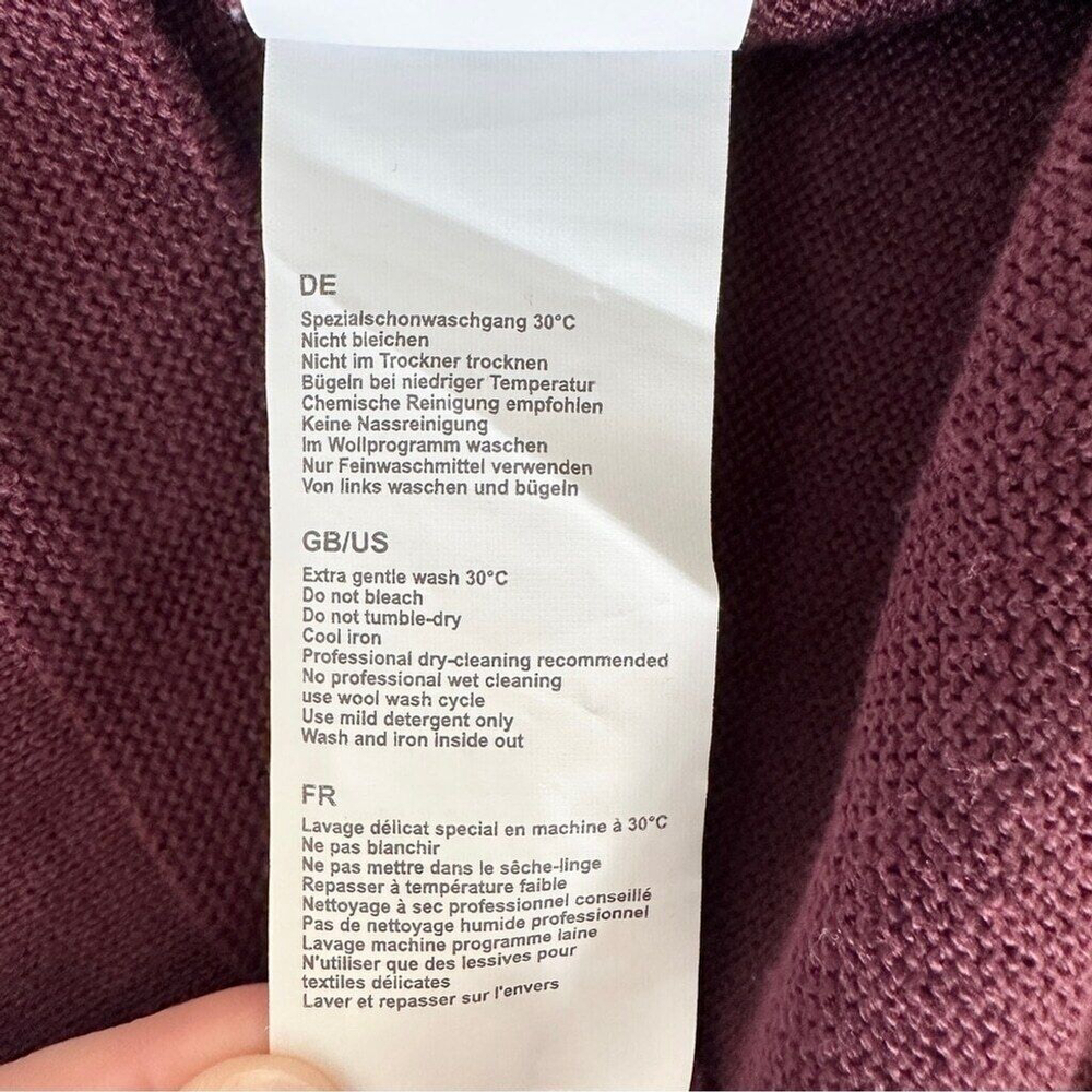 Olsen Long Sleeve Mock Neck Full Zip Ribbed Sweater Size Small Maroon Purple New - Picture 13 of 15